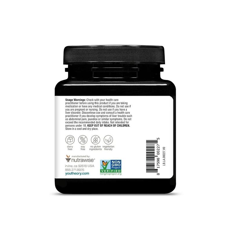 Youtheory Liposomal Ashwagandha Supplement, 30 Vegetarian Capsules (30 Day Supply) Powered by Clinically Studied NooGandha
