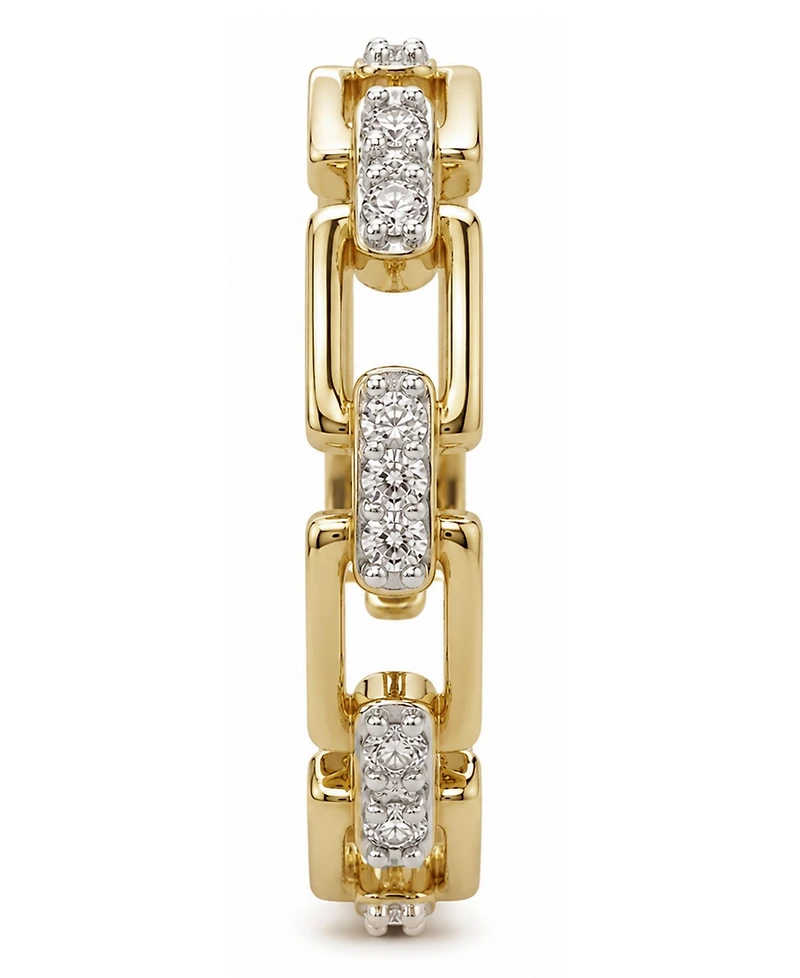 And Now This Cubic Zirconia 18K Gold Plated Link Ring