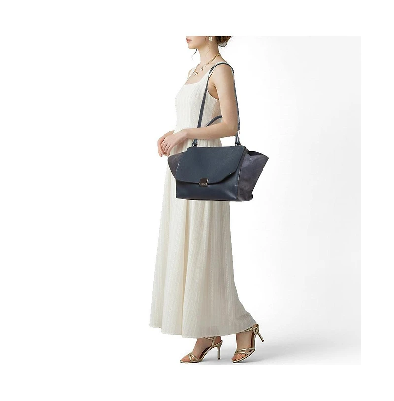 Pre-Owned Celine Women's Medium Trapeze Leather and Suede Top Handle Bag