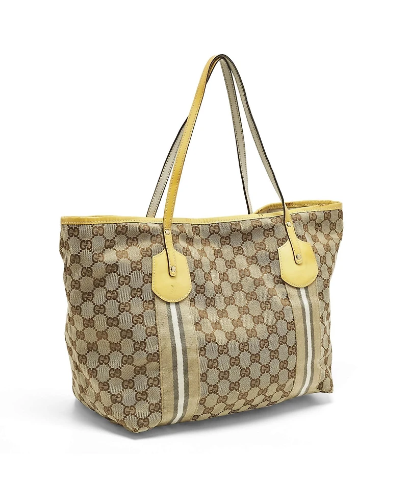 Pre-Owned Gucci Women's Jolie Gg Canvas and Patent Leather Tote