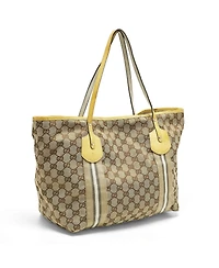 Pre-Owned Gucci Women's Jolie Gg Canvas and Patent Leather Tote