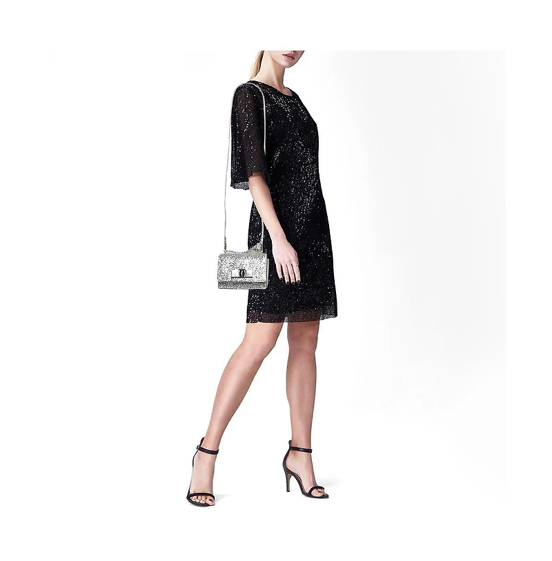 Pre-Owned Salvatore Ferragamo Women's Vara Bow Glitter and Leather Top Handle Crossbody Bag
