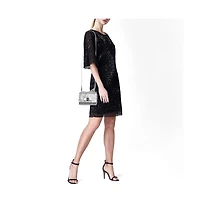 Pre-Owned Salvatore Ferragamo Women's Vara Bow Glitter and Leather Top Handle Crossbody Bag