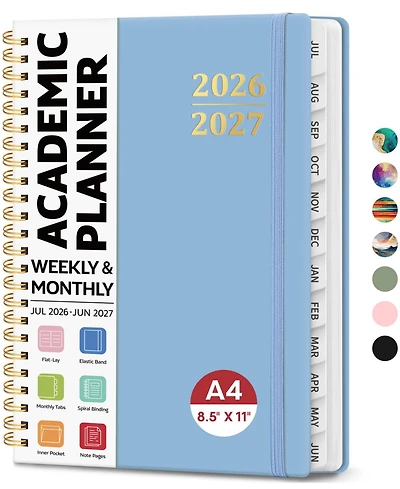 Danrong Academic Planner Weekly Monthly Hardcover Organizer with Tabs for Students Teachers