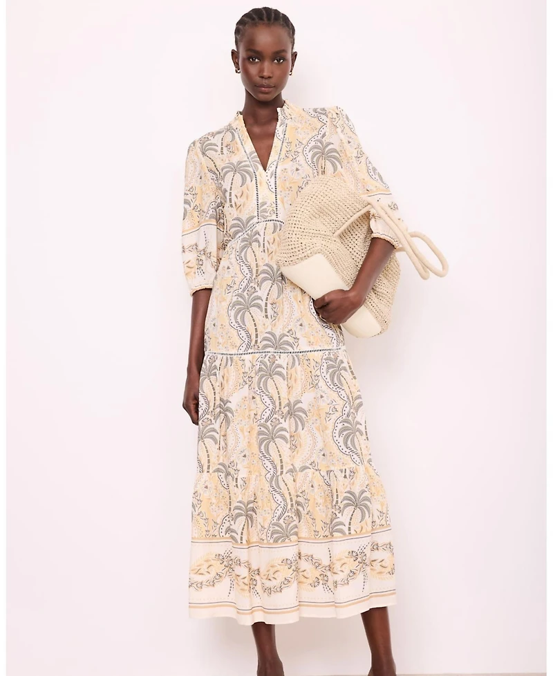 Mint Velvet Women's Palm Print Maxi Dress