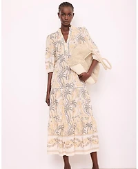 Mint Velvet Women's Palm Print Maxi Dress