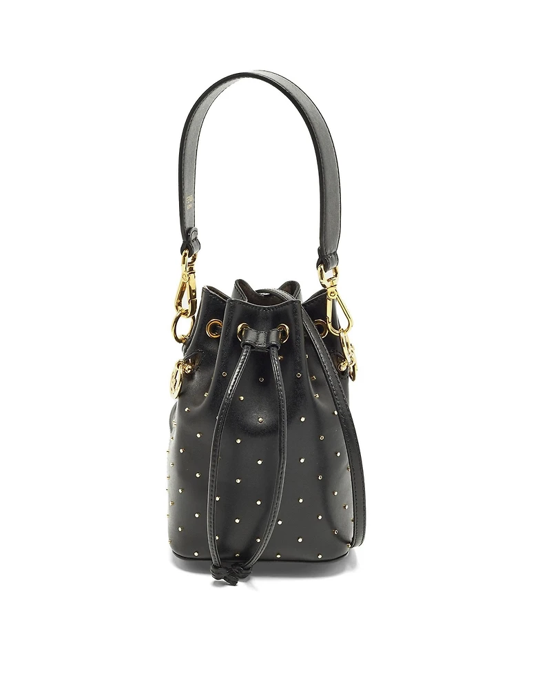 Pre-Owned Fendi Women's Mon Tresor Mini Studded Leather Bucket Bag