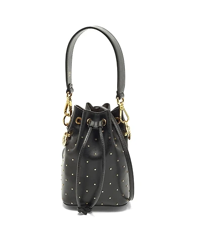 Pre-Owned Fendi Women's Mon Tresor Mini Studded Leather Bucket Bag