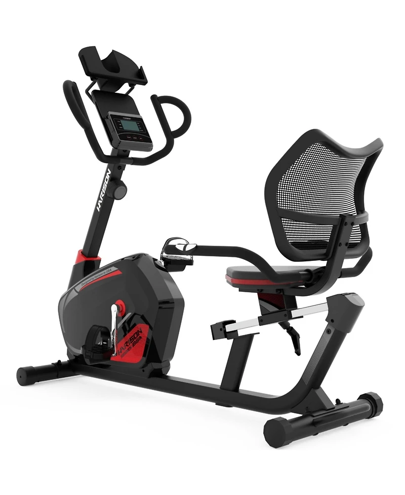 Harison Recumbent Exercise Bike, 350 lbs Capacity, Bluetooth App and Heart Rate (Hrm-B8A)