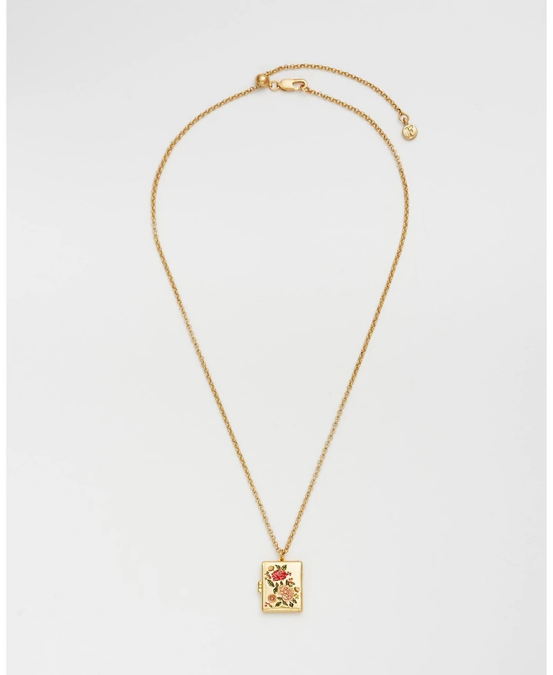 Fable England Eve Floral Locket in Gold