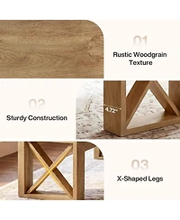 Tribesigns Solid Wood Entryway Bench, Modern End of Bed Bench