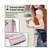 Artudatech Wallet Case with Removable Straps and Shoulder Strap for iPhone 12-17