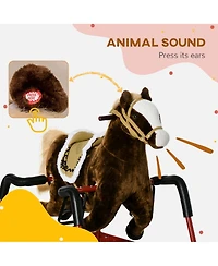 Glintex Spring Rocking Horse with Neighing Sounds, Bouncing Ride-On Toy, Holds 132 lbs, Ages 5-12