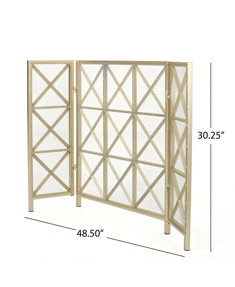 sumyeg Decorative Fireplace Screen with Iron Frame Protective Mesh and Classic Design