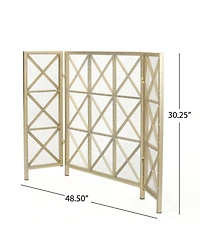 sumyeg Decorative Fireplace Screen with Iron Frame Protective Mesh and Classic Design