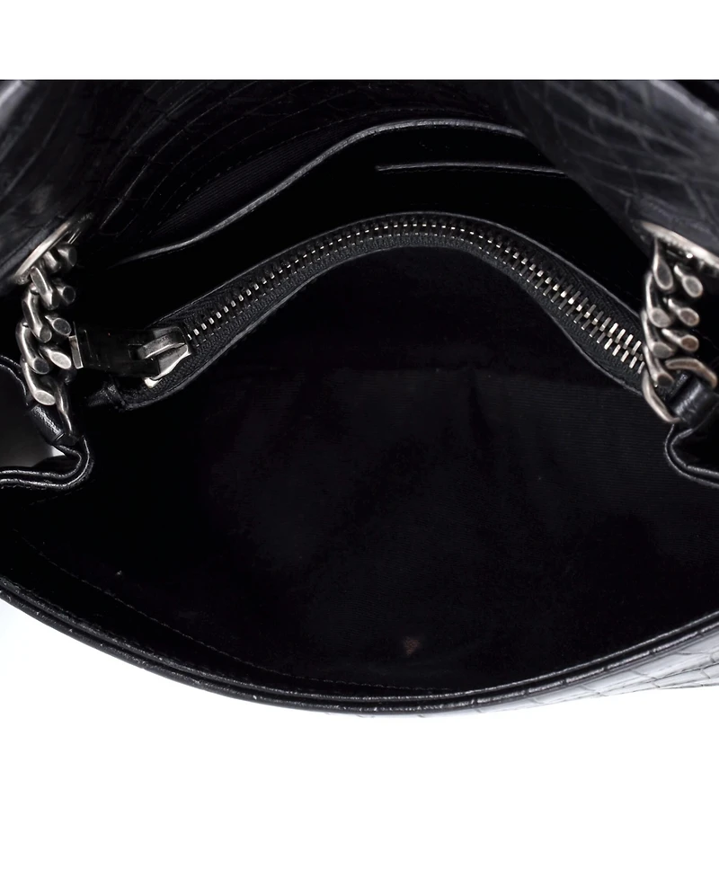 Pre-Owned Saint Laurent Small West Hollywood Shoulder Bag Embossed Leather