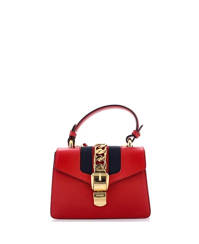 Pre-Owned Gucci Mini Sylvie Top Handle Bag Leather