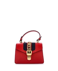 Pre-Owned Gucci Mini Sylvie Top Handle Bag Leather