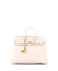 Pre-Owned HERMES Birkin 25 Light Togo Satchel with Gold Hardware