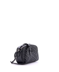 Pre-Owned Gucci Small Gg Marmont Monochrome Shoulder Bag Matelasse Leather