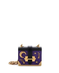 Pre-Owned Prada Micro Cahier Crossbody Bag Embellished Leather