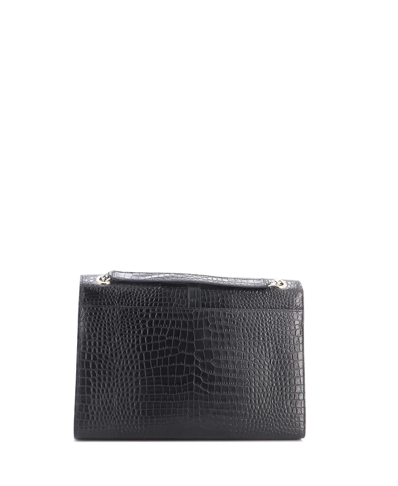 Pre-Owned Saint Laurent Large Classic Monogram Envelope Satchel Embossed Leather