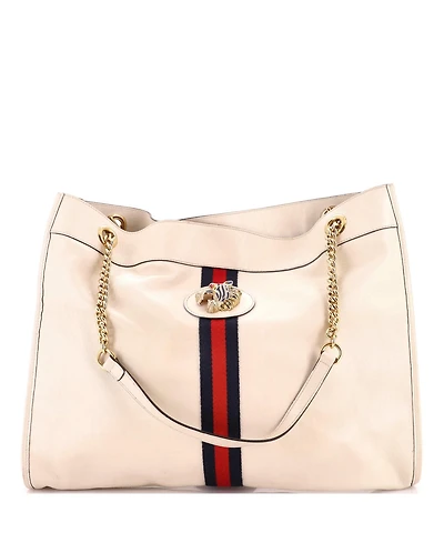 Pre-Owned Gucci Large Rajah Chain Tote Leather