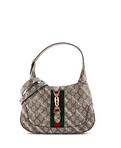 Pre-Owned Gucci Small x Balenciaga The Hacker Project Jackie 1961 Hobo Gg Coated Canvas