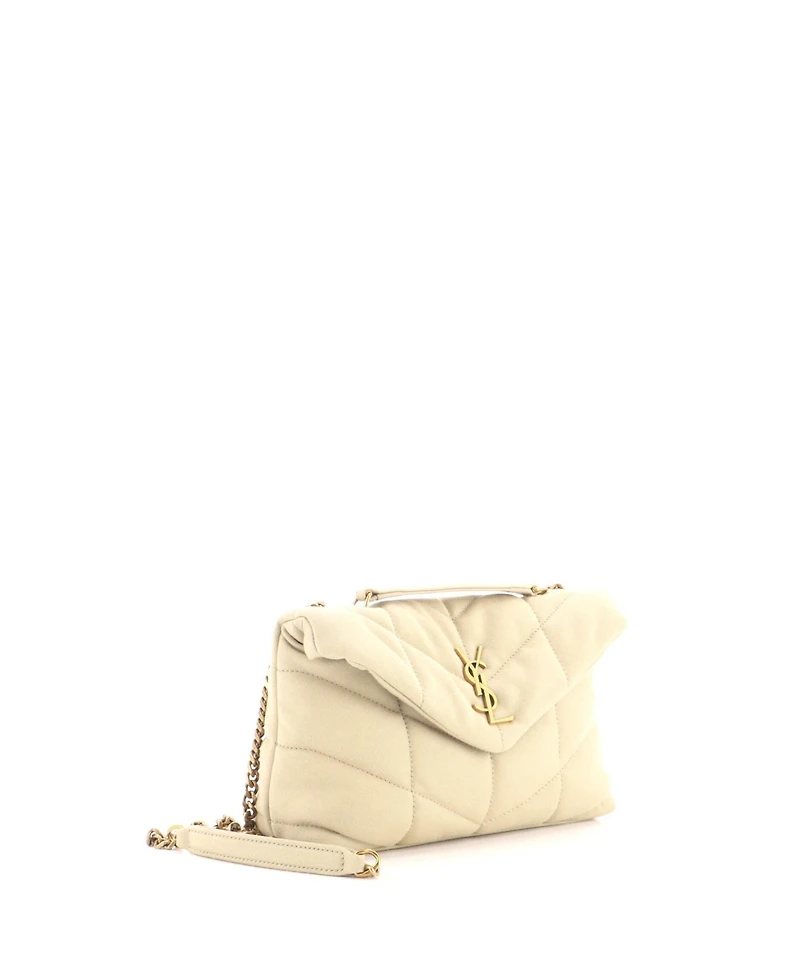 Pre-Owned Saint Laurent Mini Loulou Puffer Shoulder Bag Quilted Canvas
