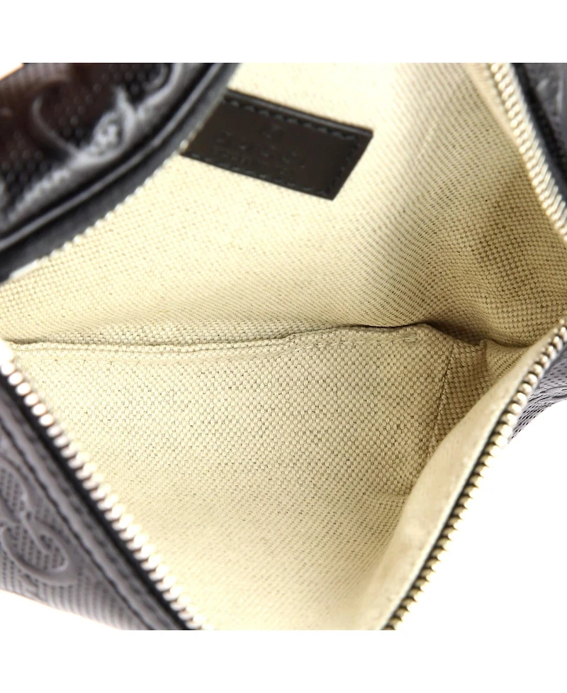 Pre-Owned Gucci Small Gg Embossed Perforated-Leather Adjustable-Strap Belt Bag