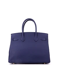 Pre-Owned Hermes Birkin 30 Handbag Blue Epsom with Gold Hardware
