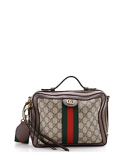 Pre-Owned Gucci Small Ophidia Zip Around Gg Coated Canvas Camera Bag