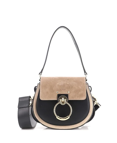 Pre-Owned Chloe Tess Small Suede with Leather Crossbody Bag