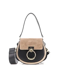 Pre-Owned Chloe Tess Small Suede with Leather Crossbody Bag