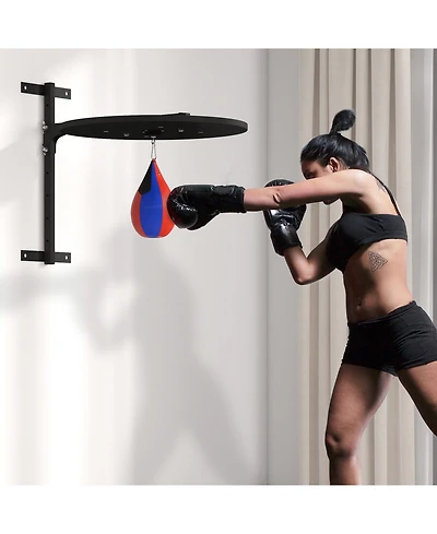 Glintex Speed Bag Platform Wall Mounted Boxing Training Kit with 7 Level Adjustable Height 360 Degree Swivel Speed Ball and Steel Frame