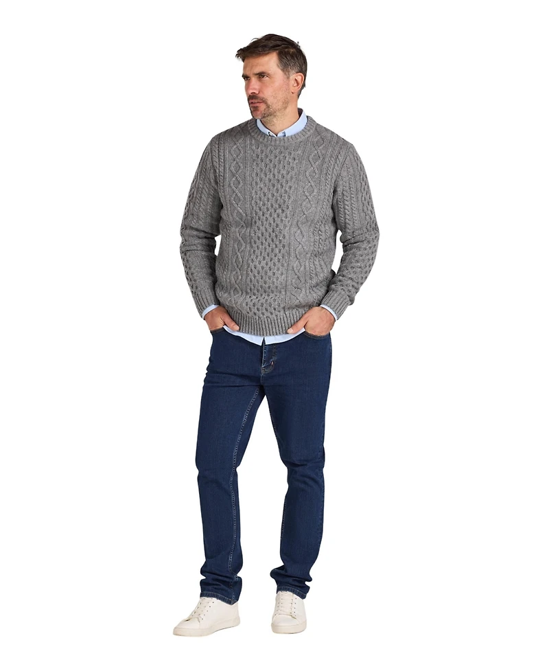 Raging Bull Men's Chunky Cable-Knit Relaxed-Fit Crewneck Sweater