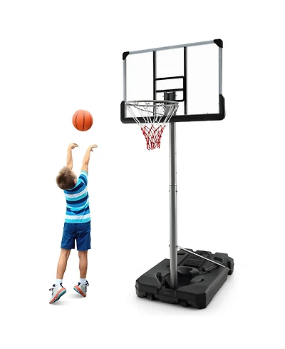 Glintex Basketball Hoop 5.4 to 6.6 ft Adjustable Poolside System with 44 x 28.5 in Shatterproof Backboard 18 in Rim and Fillable Base