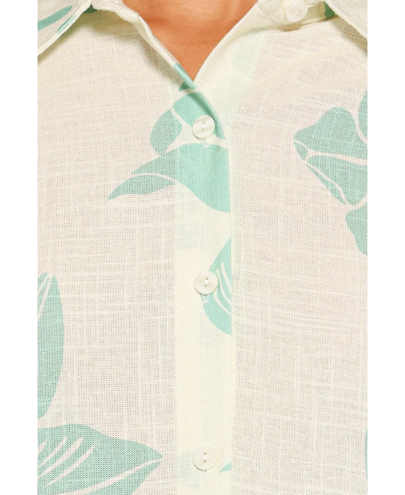 Petal and Pup Women's Karmon Floral-Print Button-Down Mini Dress