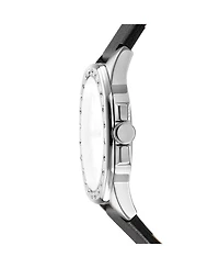 Dkny Women's Quartz Evening Water-Resistant Black Leather Watch, 36mm
