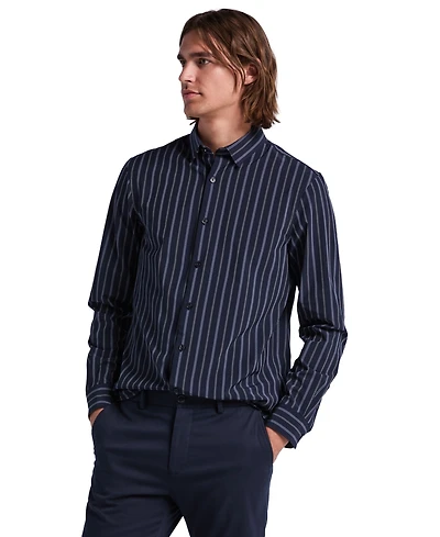 Perry Ellis Men's Slim-Fit Stripe Dynamic-Stretch Shirt
