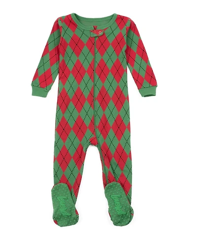 Leveret Baby One Piece 0M -24M Argyle Cotton Footed Pajamas