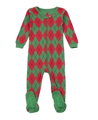 Leveret Baby One Piece 0M -24M Argyle Cotton Footed Pajamas