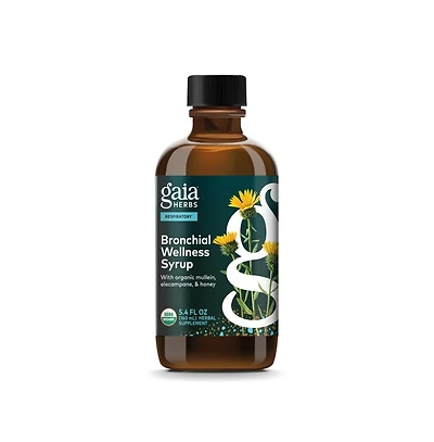 Gaia Herbs Bronchial Wellness Syrup - Immune Support Supplement to Help Maintain Lung Health and Help Provide Comfort for Occasional Sore Throat