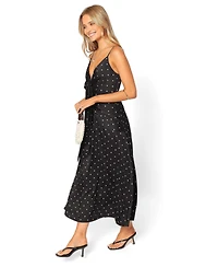 Petal and Pup Women's Eluna V-Neck Polka-Dot A-Line Midi Dress