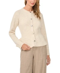 Vince Camuto Women's Crewneck Long-Sleeve Peplum Cardigan