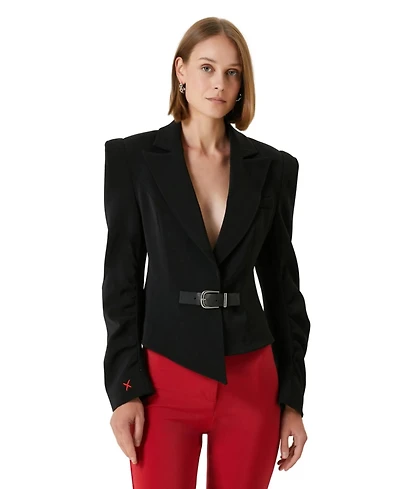 Pcfg Women's Wool Blend Your Itch Fitted Blazer Jacket