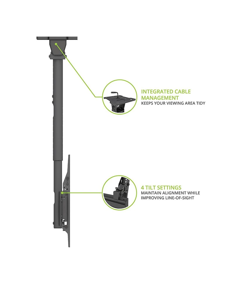 Kanto MBC211T Menu Board Ceiling Mount System with Tilting Arms for 40" - 60" TVs (2 Screens)
