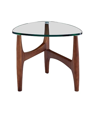 HomeRoots 20 Clear Tempered Glass End Table