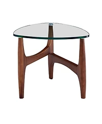 HomeRoots 20 Clear Tempered Glass End Table