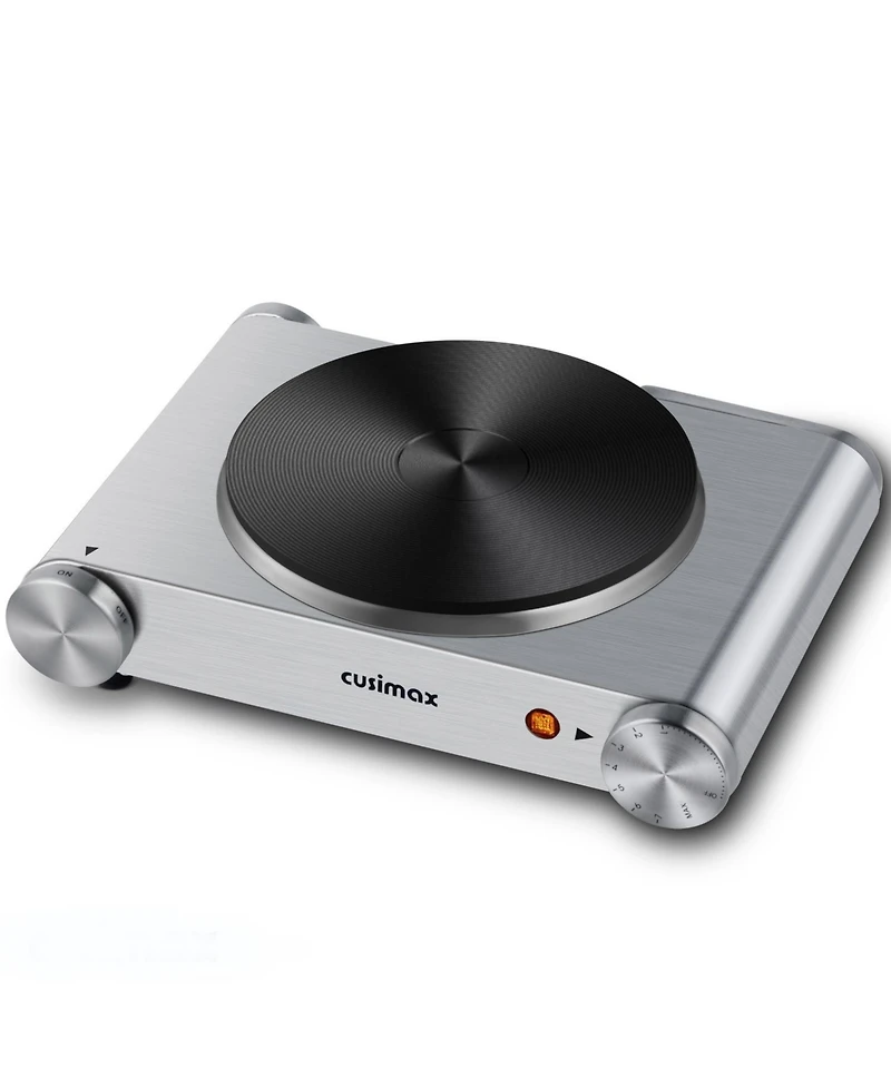 Cusimax 1500W Electric Stainless Steel Hot Plate Portable Single Burner With Temperature Control For Rv Home Camping